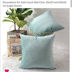 Sage blue teal throw pillow covers 20x20